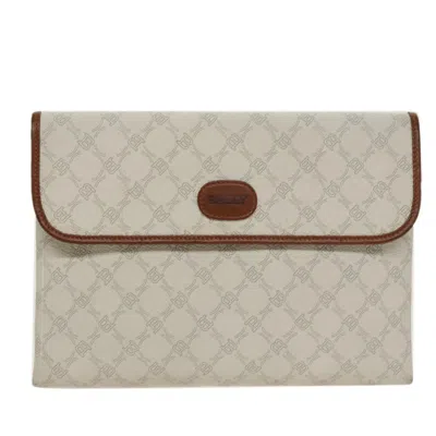 Pre-owned Bally Vintage Pouch Canvas Canvas Clutche & Pouche Bag () In White