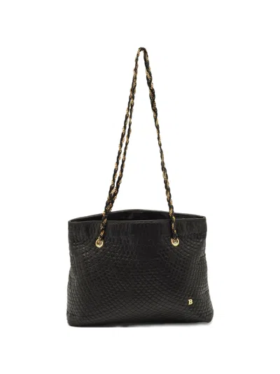 Pre-owned Bally Vintage Quilted Chain Shoulder Bag In Black