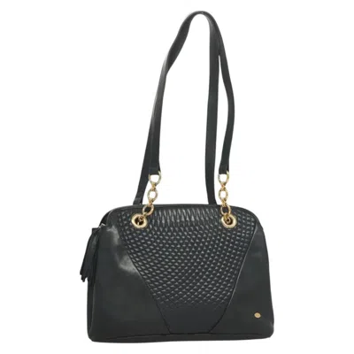 Pre-owned Bally Vintage Quilted Leather Black Leather Shoulder Bag Bag ()