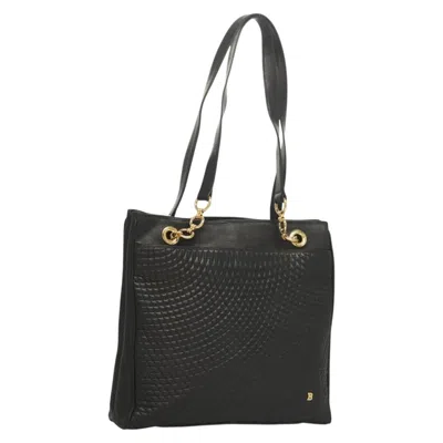 Pre-owned Bally Vintage Quilted Leather Black Leather Tote Bag Bag ()