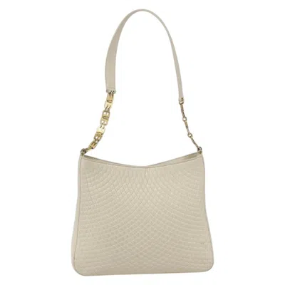 Pre-owned Bally Vintage Quilted Leather Ecru Leather Shoulder Bag Bag ()