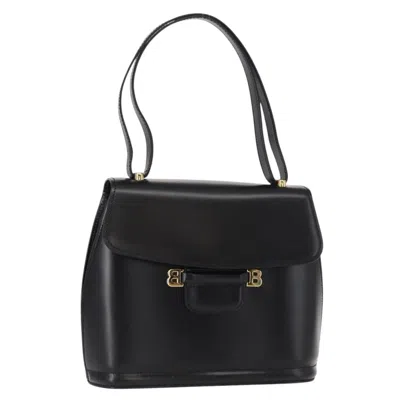Pre-owned Bally Vintage Shoulder Bag Leather Black Leather Bag ()