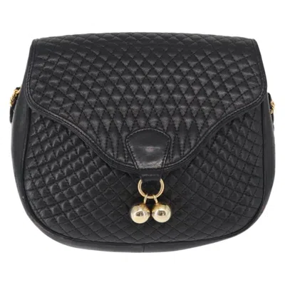 Pre-owned Bally Vintage Shoulder Bag Leather Black Leather Shoulder Bag Bag ()