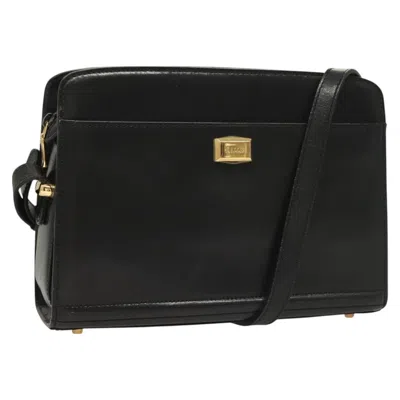 Pre-owned Bally Vintage Shoulder Bag Leather Black Leather Shoulder Bag Bag ()