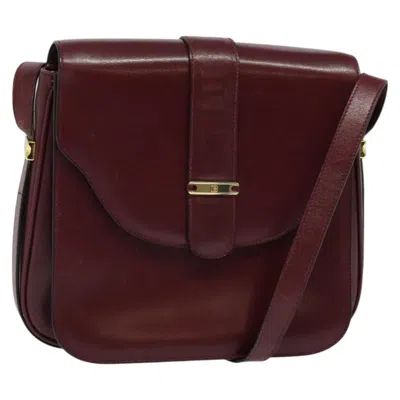 Pre-owned Bally Vintage Shoulder Bag Leather Burgundy Leather Shoulder Bag Bag ()