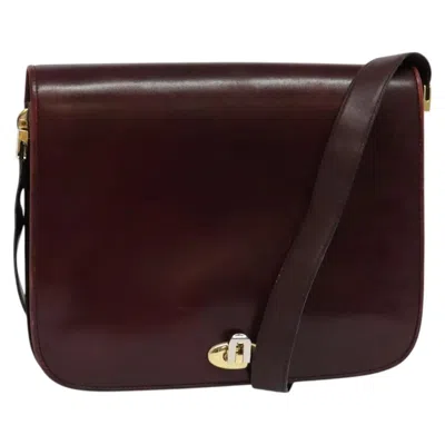 Pre-owned Bally Vintage Shoulder Bag Leather Burgundy Leather Shoulder Bag Bag ()