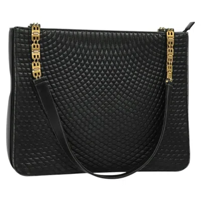 Pre-owned Bally Vintage Shoulder Bag Quilted Leather Black Leather Shoulder Bag Bag ()