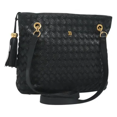 Pre-owned Bally Vintage Shoulder Bag Quilted Leather Black Leather Shoulder Bag Bag ()