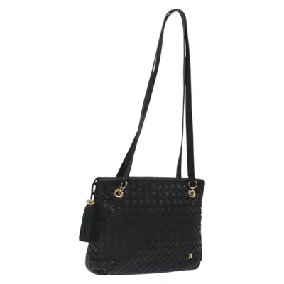 Pre-owned Bally Vintage Shoulder Bag Quilted Leather Black Leather Shoulder Bag Bag ()