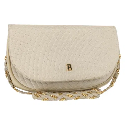 Pre-owned Bally Vintage Shoulder Bag Quilted Leather White Leather Shoulder Bag Bag ()