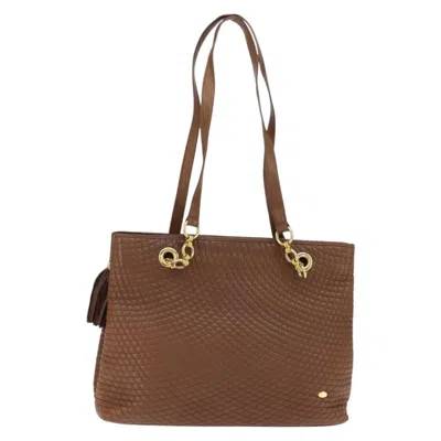 Pre-owned Bally Vintage Tote Bag Leather Leather Tote Bag Bag () In Brown