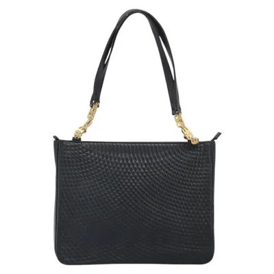 Pre-owned Bally Vintage Tote Bag Quilted Leather Black Leather Tote Bag Bag ()