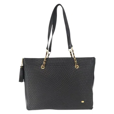 Pre-owned Bally Vintage Tote Bag Quilted Leather Leather Tote Bag Bag () In Black