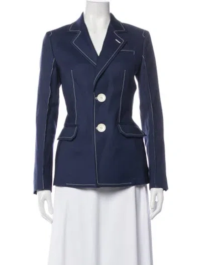 Pre-owned Bally Virgin Wool Blazer In Blue
