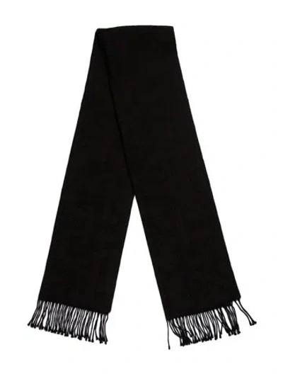 Pre-owned Bally Virgin Wool Graphic Print Scarf In Black/brown