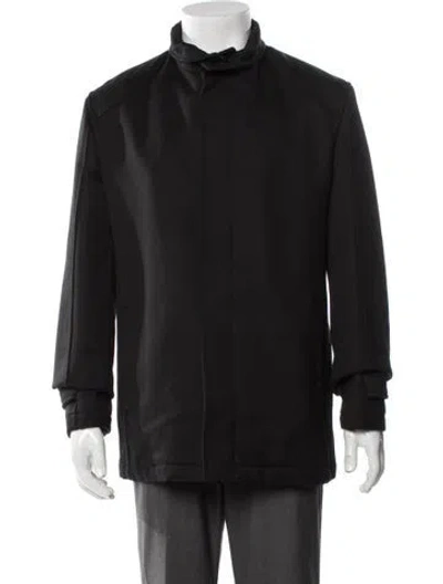 Pre-owned Bally Virgin Wool Overcoat In Black