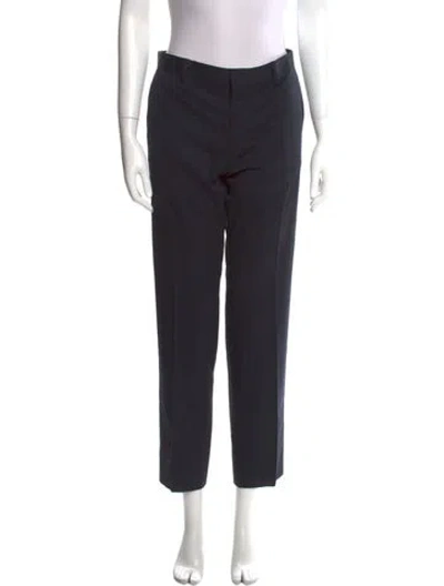 Pre-owned Bally Virgin Wool Straight Leg Pants In Blue