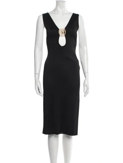 Pre-owned Bally V-neck Knee-length Dress In Multi