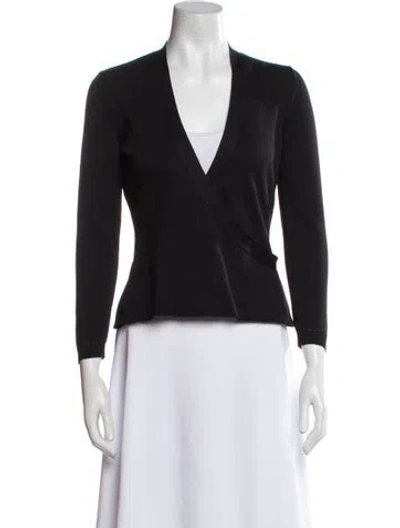 Pre-owned Bally V-neck Sweater In Black