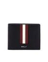 Bally Leather Wallet With Textured Design Block In Black