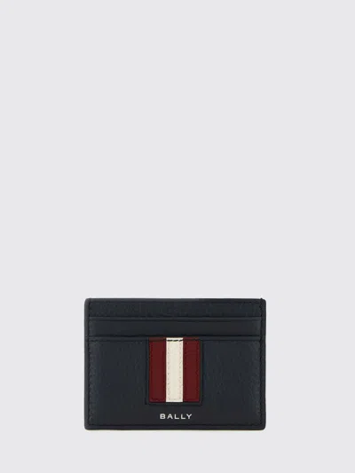 Bally Grained Leather Card Holder In Black