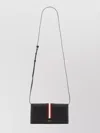 Bally Wallet With Adjustable Shoulder Strap And Stripe Detail In Black