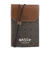 Bally Strap Wallet With Stitching And Monogram Pattern In Black