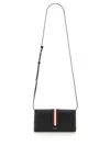 Bally Wallet With Adjustable Shoulder Strap And Stripe Detail In Black