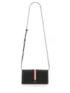 Bally Wallet With Adjustable Shoulder Strap And Stripe Detail In Black