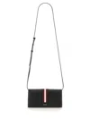 Bally Wallet With Adjustable Shoulder Strap And Stripe Detail In Black
