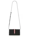 Bally Wallet With Adjustable Shoulder Strap And Stripe Detail In Black