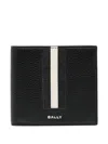 Bally Black Grained Leather Bi Fold Wallet