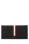 Bally Ribbon Bi-fold Continental Wallet In Black