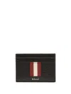 Bally Black Leather Card Holder In Black