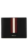 Bally Logo Plaque Bi-fold Wallet In Black