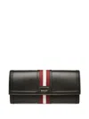 Bally Code Long Wallet In Black Leather In Black+oro
