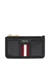 Bally Multi-card Slot Wallet In Black+oro