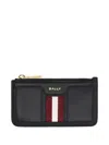 Bally Multi-card Slot Wallet In Black+oro