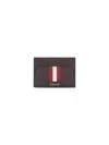 Bally Classic Striped Card Bag In Brown