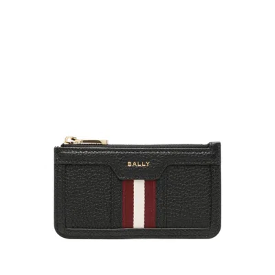 Bally Stripe Zip-around Cardholder In Black