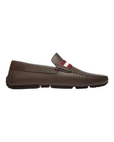Bally Waltec 6230207 Men's Chocolate Calf Plain Leather Loafers In Brown
