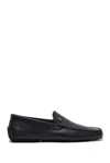 Bally Wander Men's 6220102 Navy Blue Pebbled Grained Loafers In Black