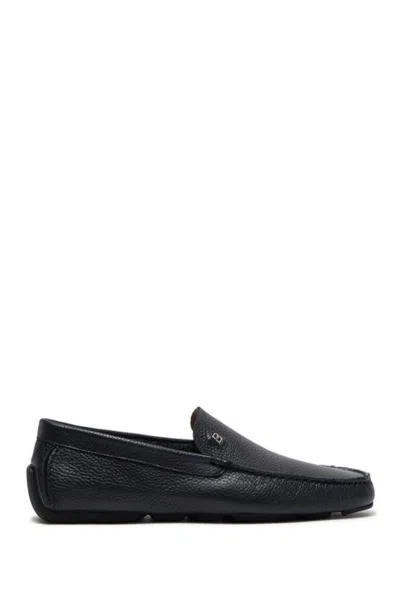 Bally Wander Men's 6220102 Navy Blue Pebbled Grained Loafers In Black