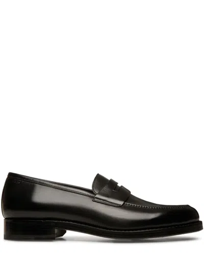 Bally Webb Leather Loafers In Black