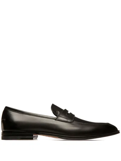Bally Webb Leather Penny Loafers In Black