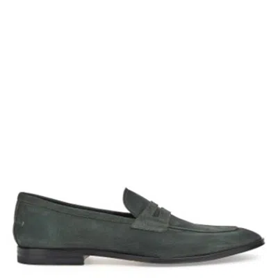 Bally Wedian Nubuk Penny Loafers In Gray