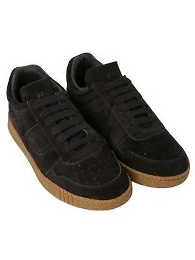 Pre-owned Bally Weky Men's 6303320 Black Suede Leather Sneakers Msrp $620