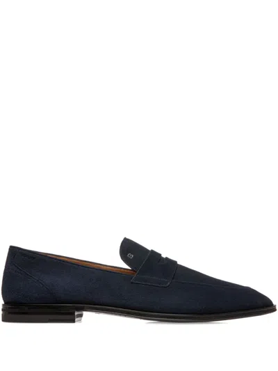 Bally Westminster Loafer In Suede Leather In Blue
