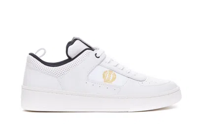 Bally White And Black Leather Raise Sneakers
