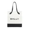 BALLY WHITE AND BLACK LOGO SHOPPING BAG